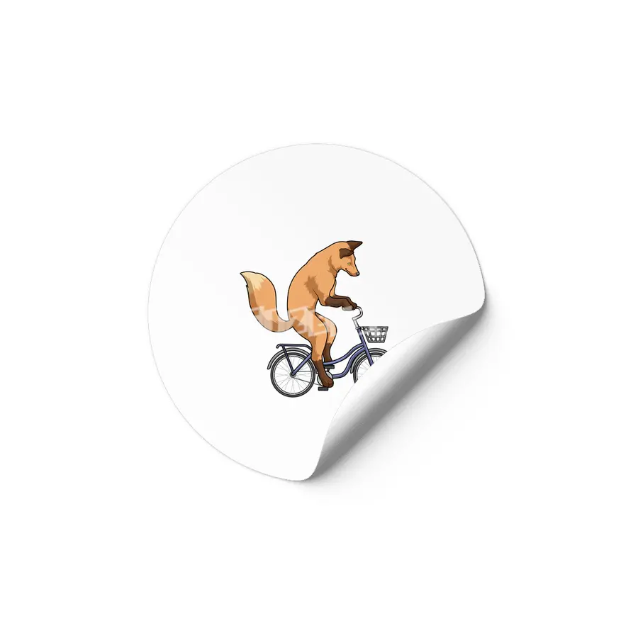 Fox with Bicycle Etiket