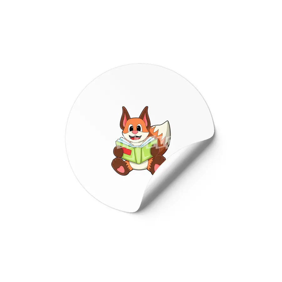 Fox with Book Etiket