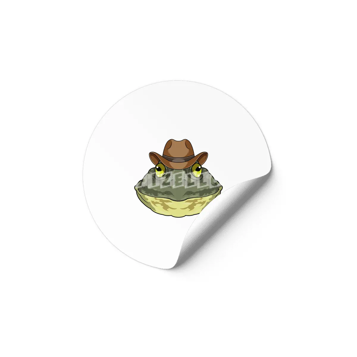 Frog as Cowboy with Hat Etiket
