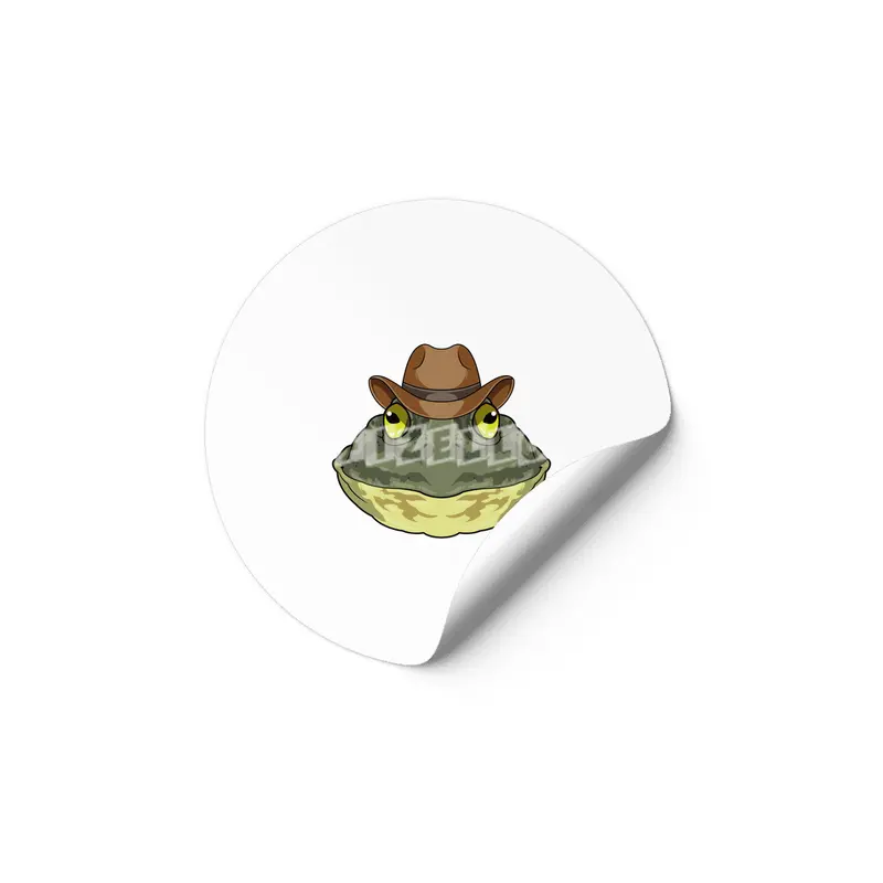 Frog as Cowboy with Hat Etiket