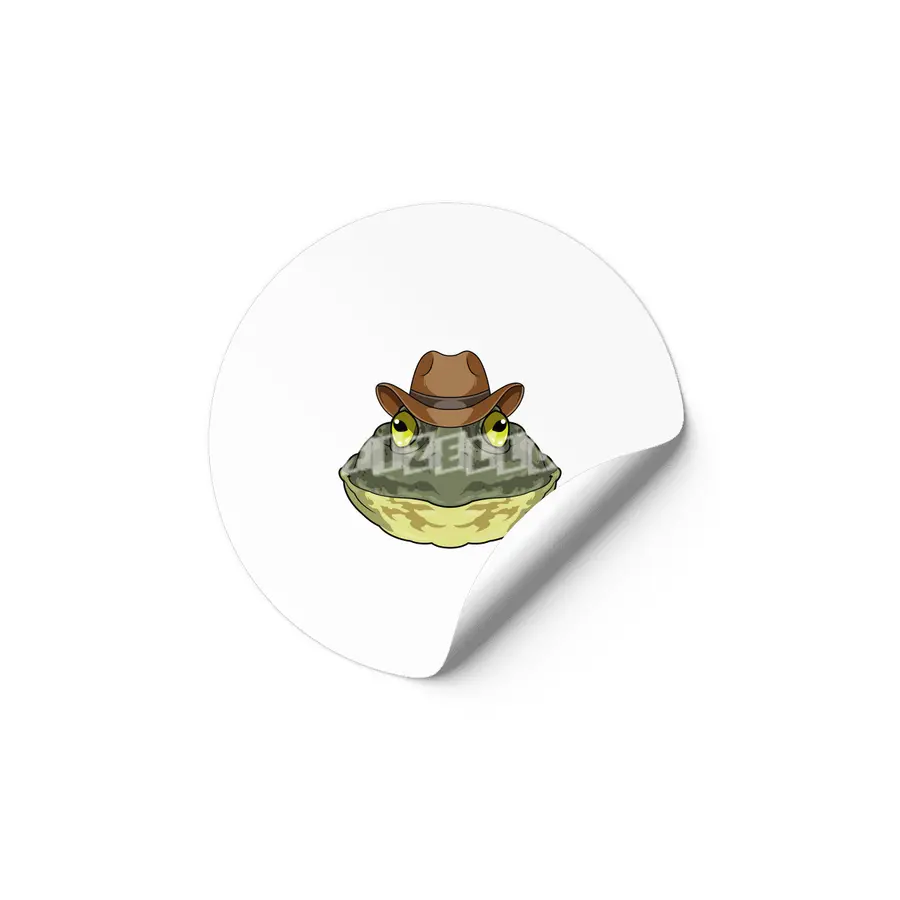 Frog as Cowboy with Hat Etiket