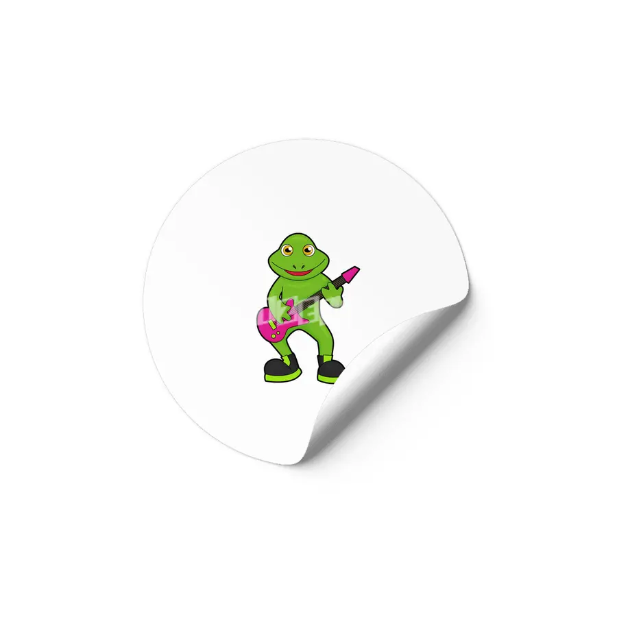 Frog as Musician with Guitar Etiket