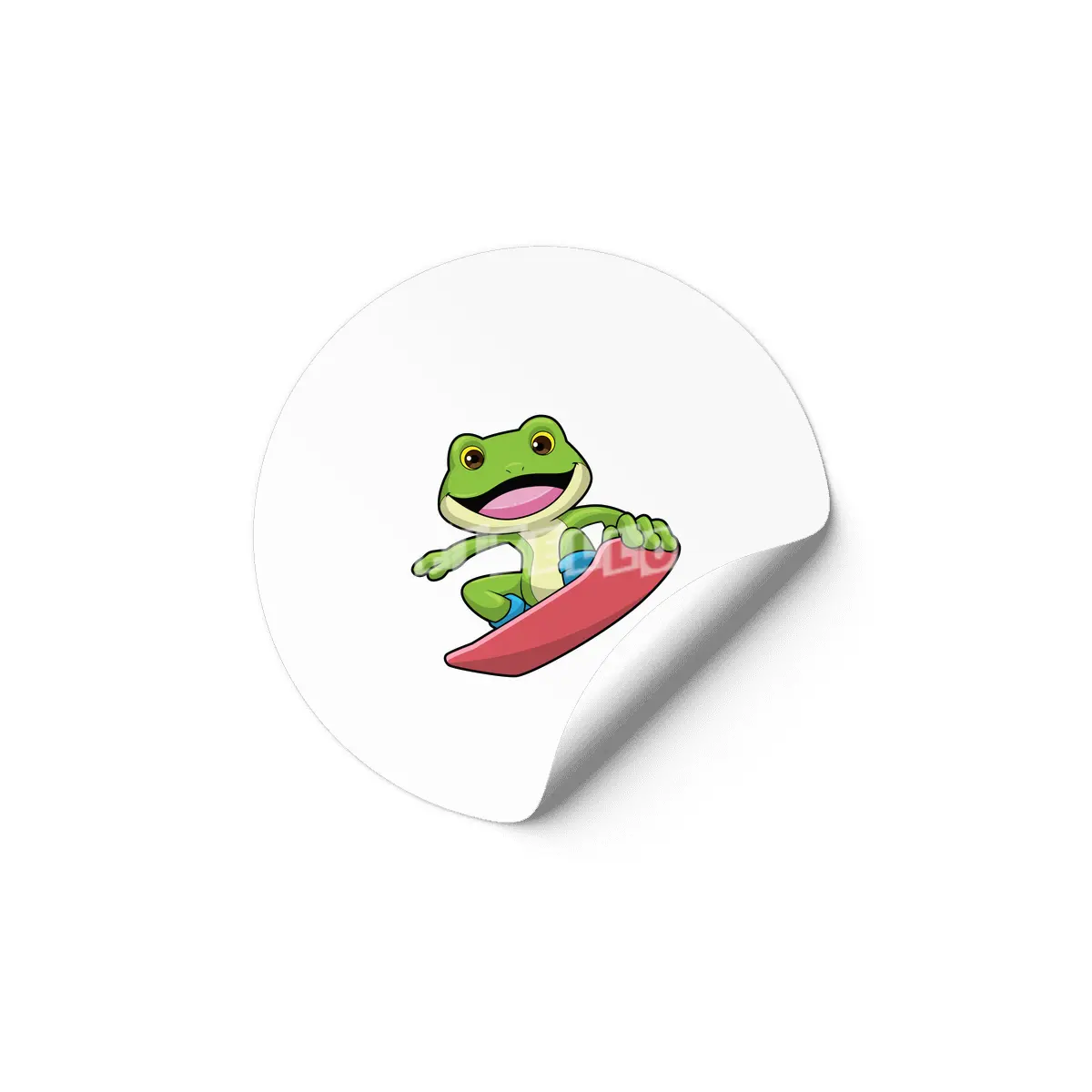 Frog as Snowboarder with Snowboard Etiket