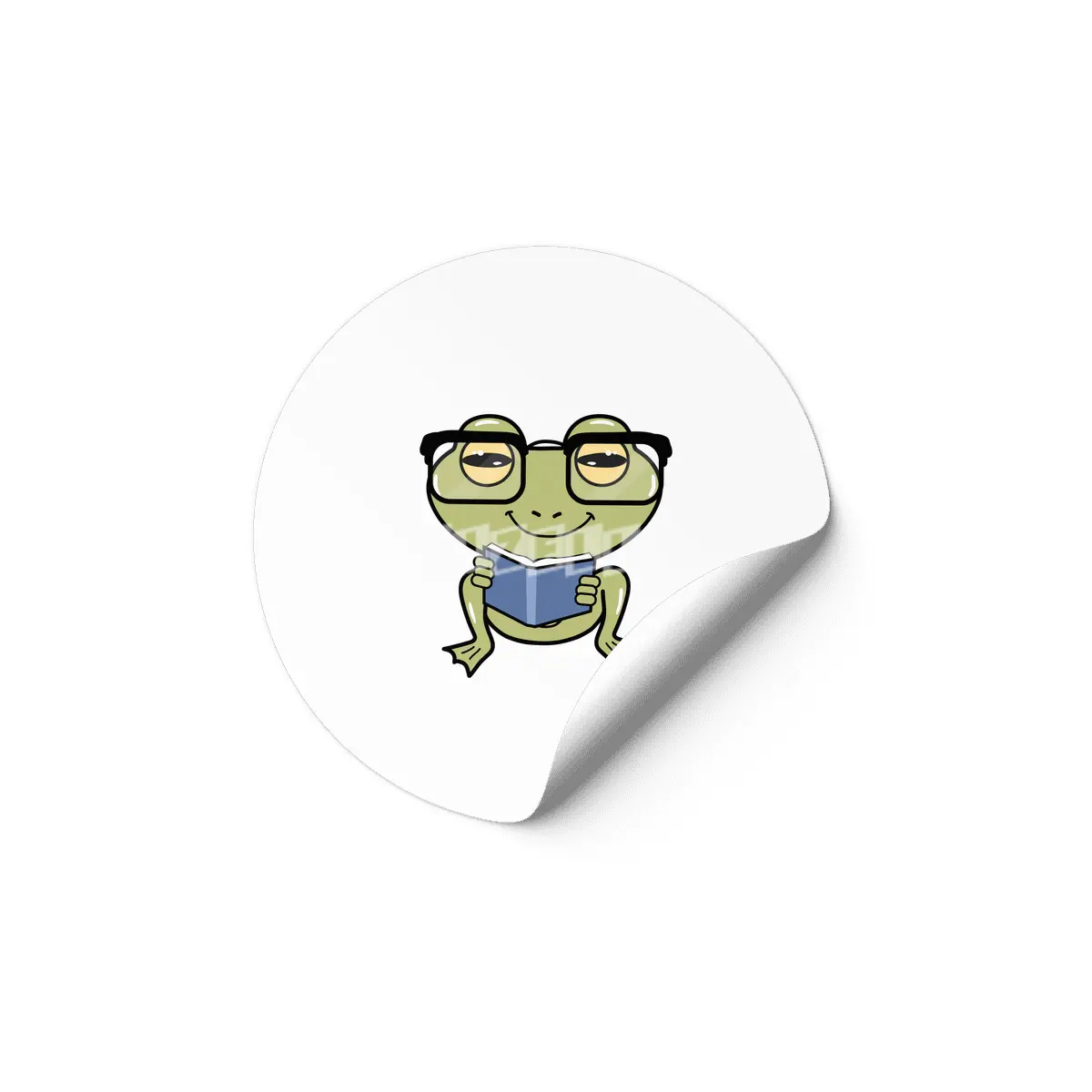 Frog as Student with Book Etiket