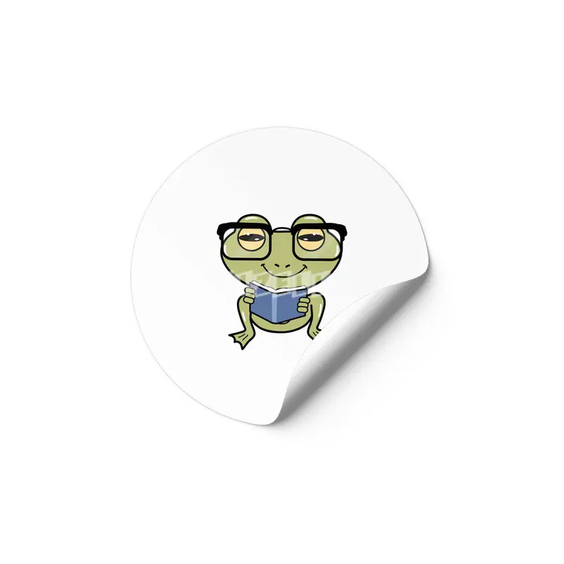 Frog as Student with Book Etiket