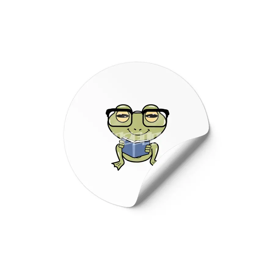 Frog as Student with Book Etiket