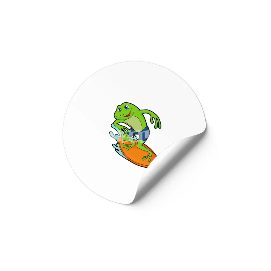 Frog as Surfer with Surfboard Etiket