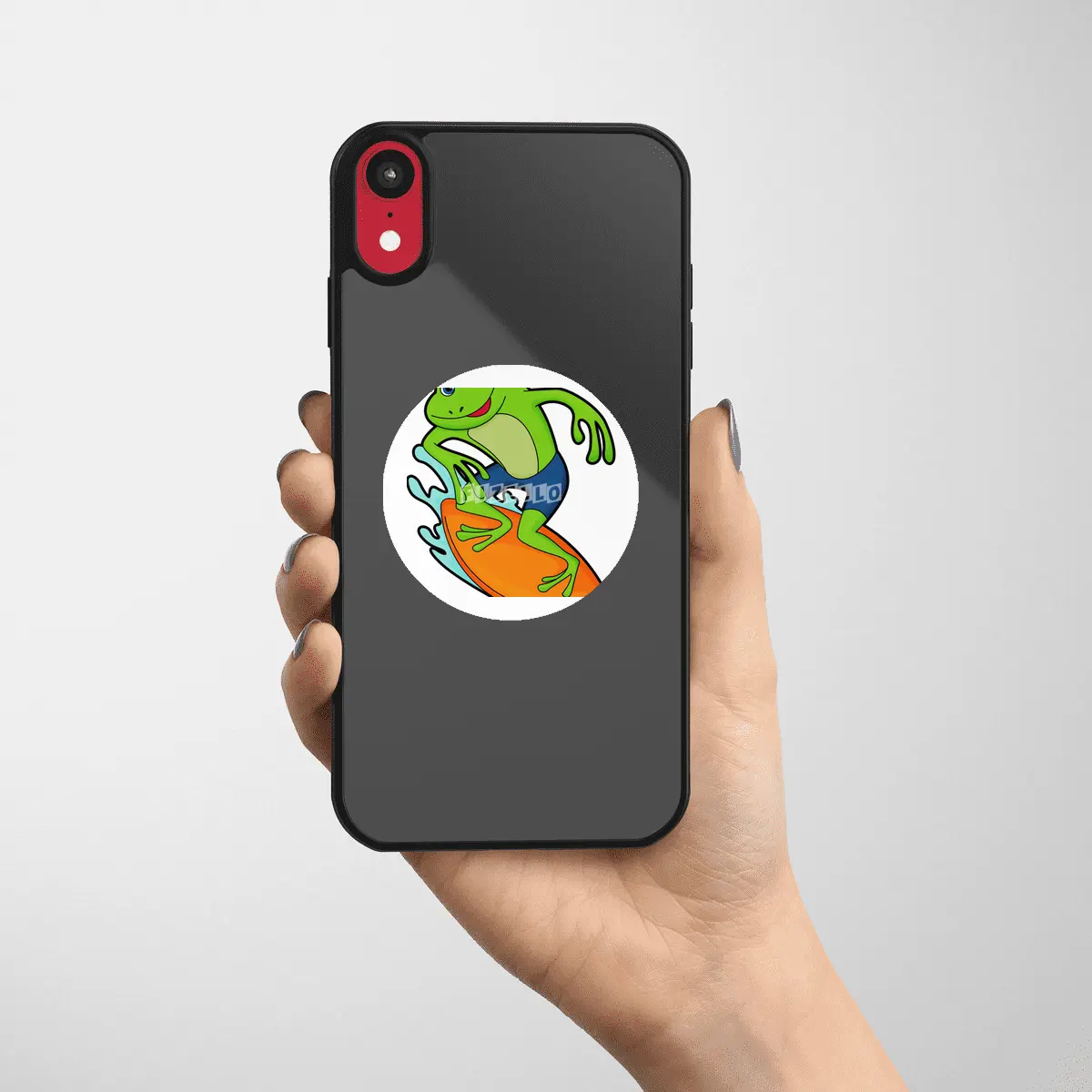 Frog as Surfer with Surfboard Etiket