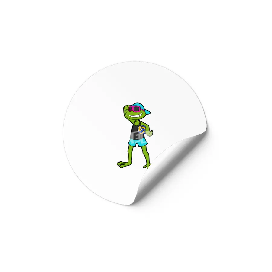 Frog as Volleyball player with Volleyball Etiket