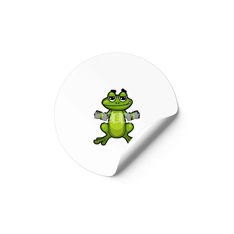 Frog at Biceps training with Dumbbells Etiket