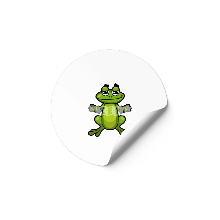 Frog at Biceps training with Dumbbells Etiket