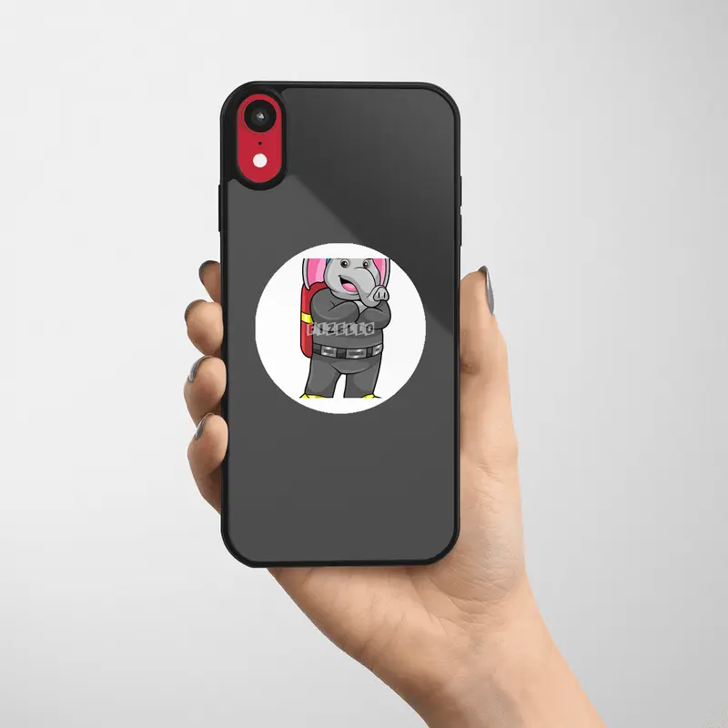 Elephant as Diver with Diving goggles Etiket