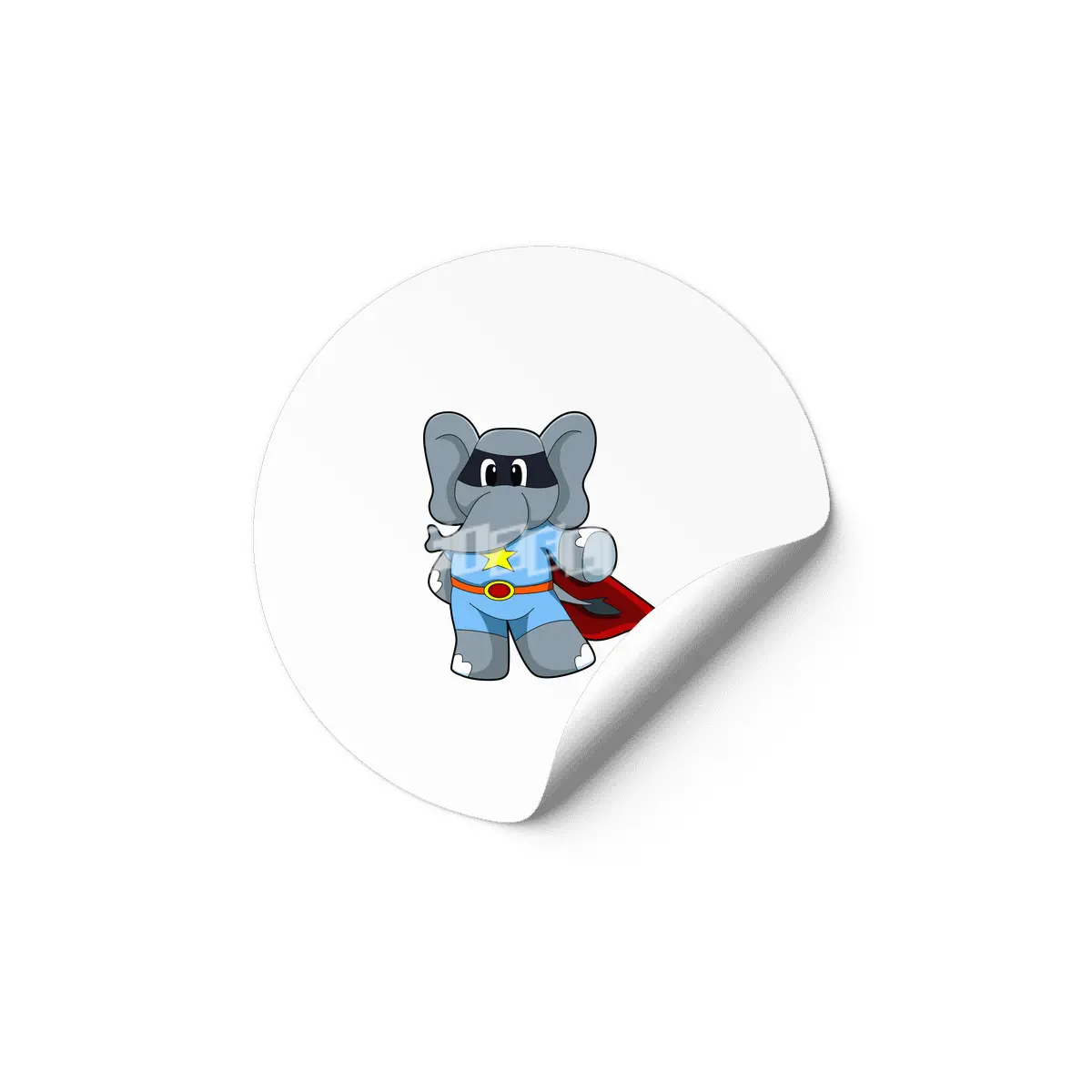 Elephant as Hero with Cape Etiket