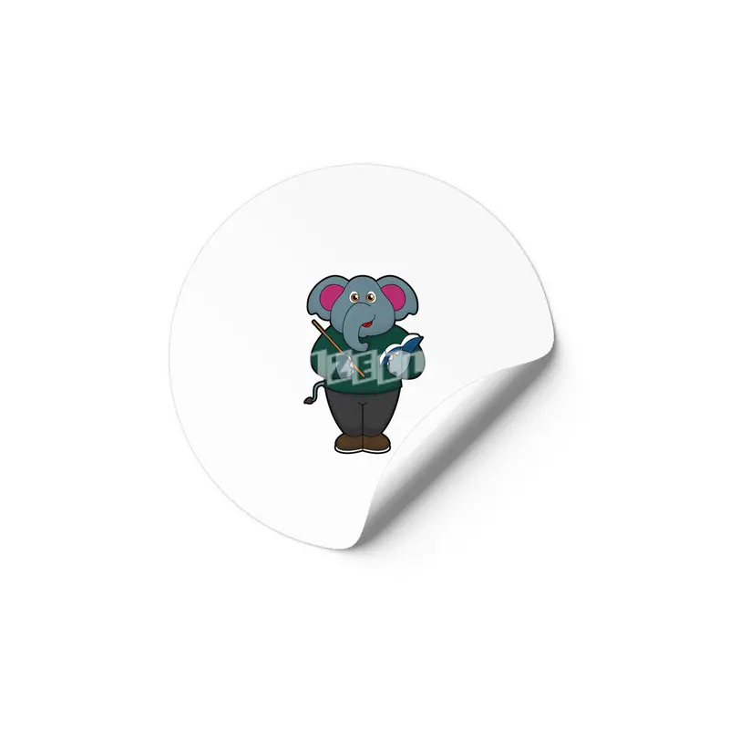 Elephant as Teacher with Book & Pointer Etiket