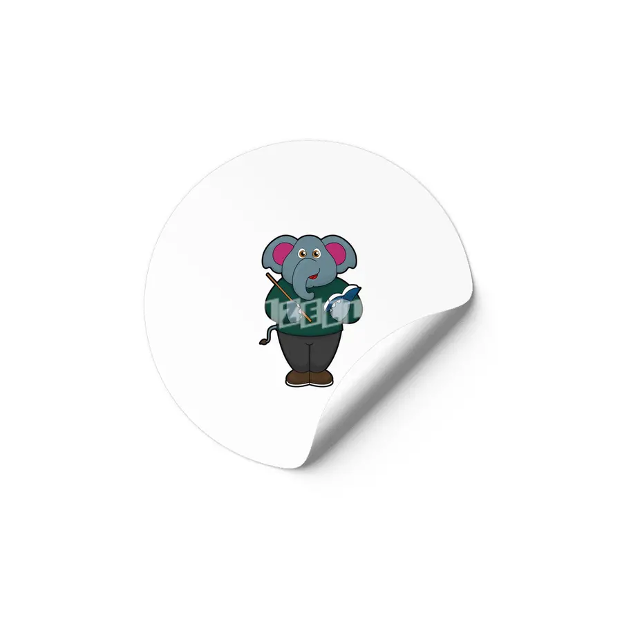 Elephant as Teacher with Book & Pointer Etiket