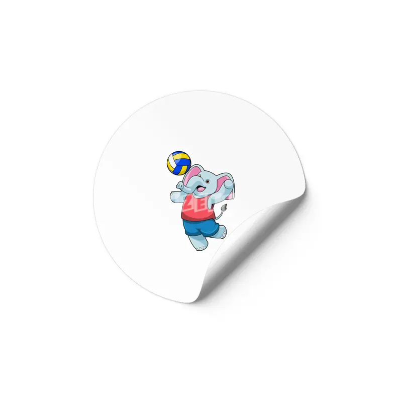 Elephant as Volleyball player with Volleyball Etiket
