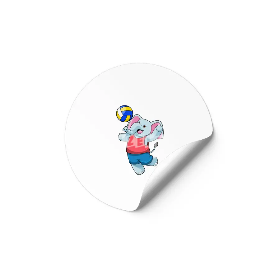 Elephant as Volleyball player with Volleyball Etiket