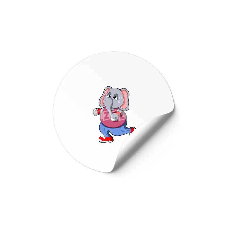 Elephant at Fitness - Jogging with Sweatband Etiket
