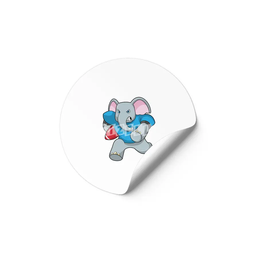Elephant at Football with Equipment Etiket