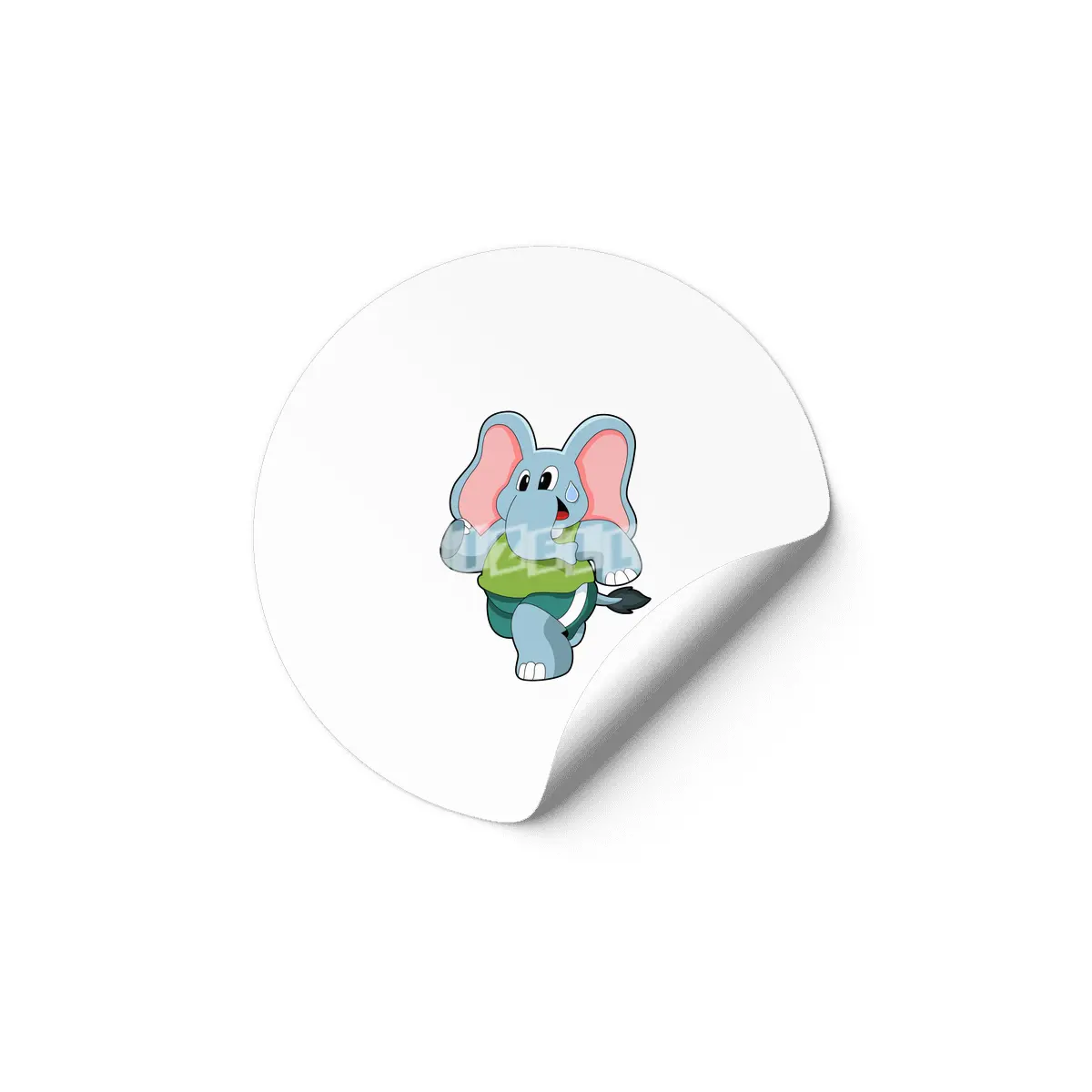 Elephant at Running Etiket