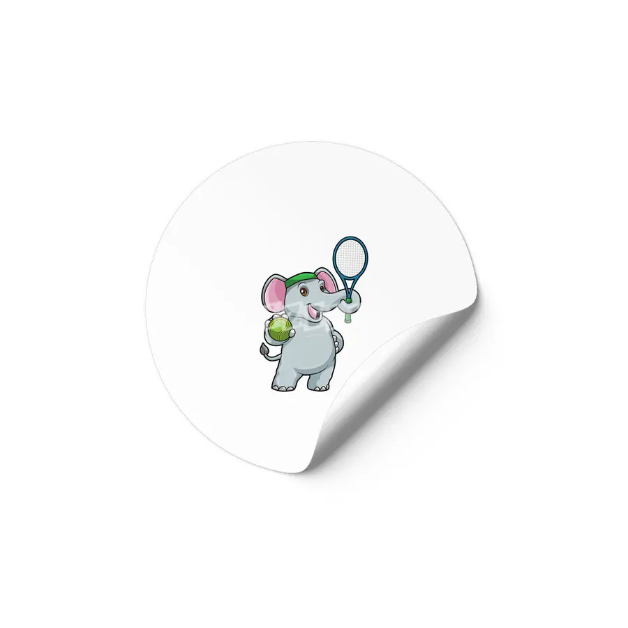 Elephant at Tennis with Tennis racket & Ball Etiket