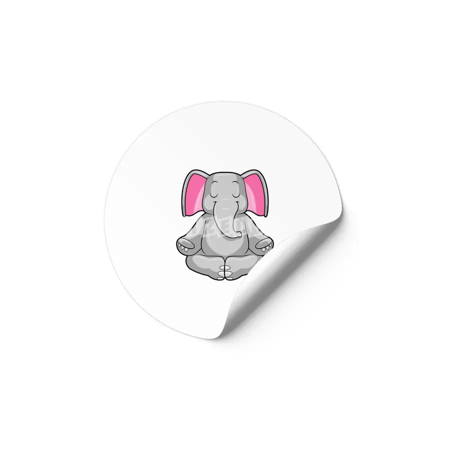 Elephant at Yoga in Cross-legged Etiket