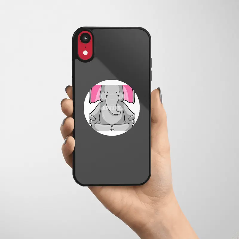 Elephant at Yoga in Cross-legged Etiket