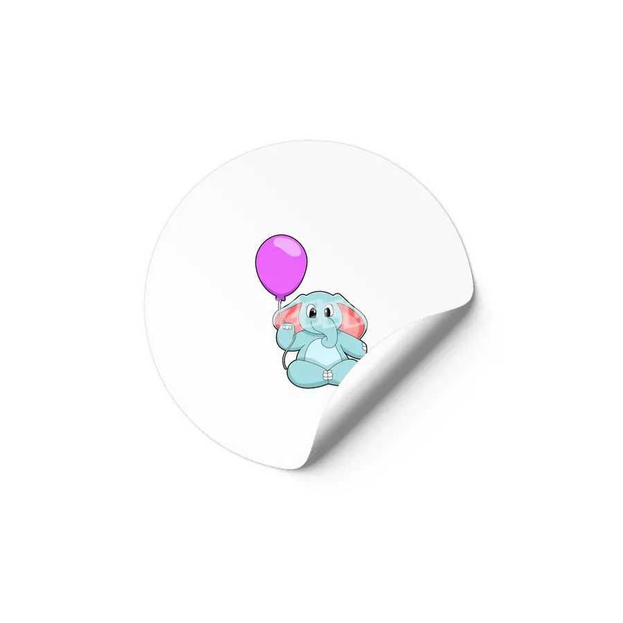Elephant with Balloon Etiket