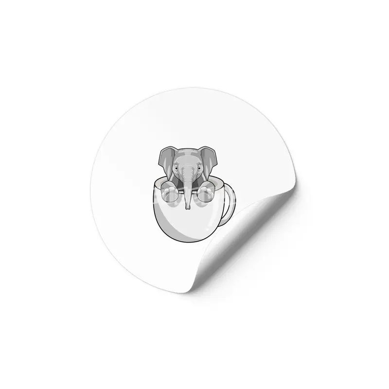 Elephant with Cup Etiket