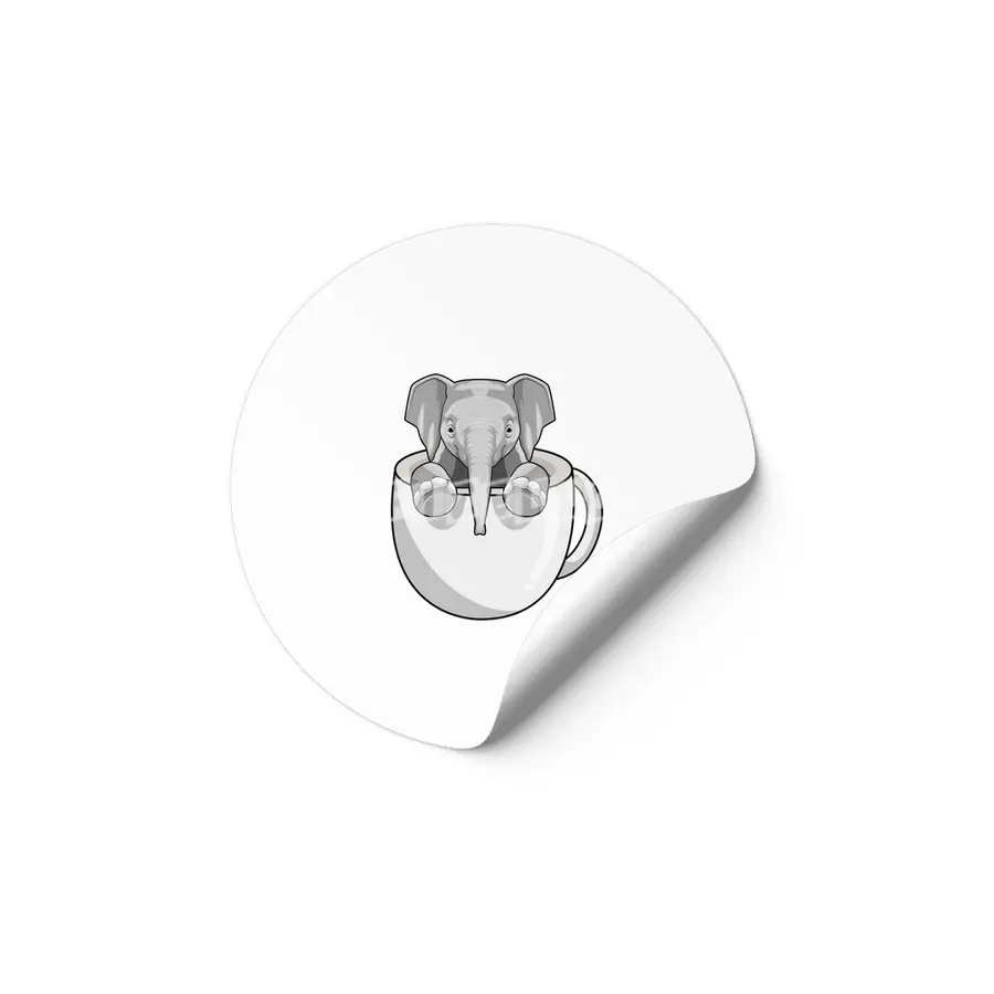 Elephant with Cup Etiket