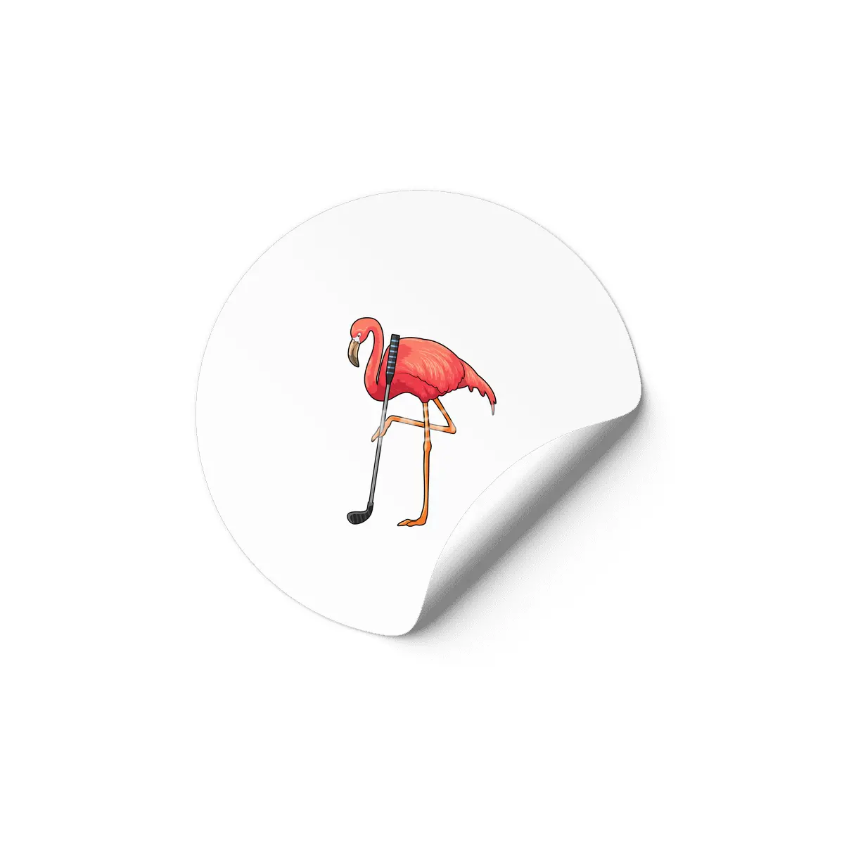 Flamingo at Golf with Golf club Etiket