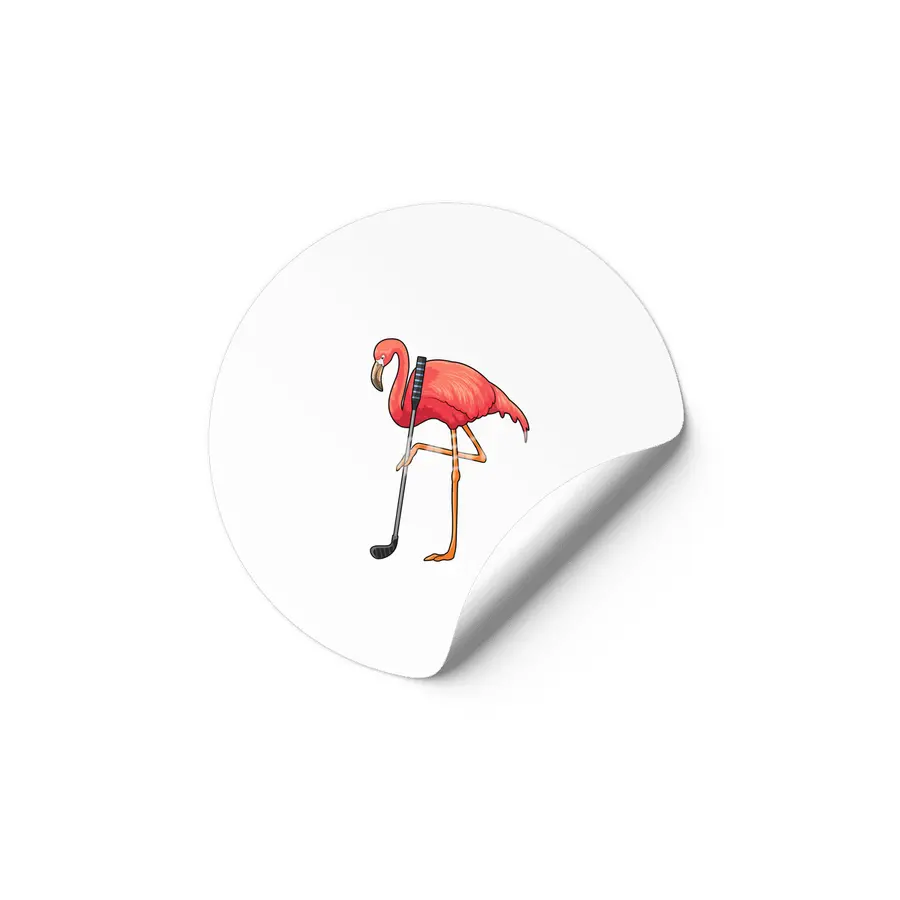 Flamingo at Golf with Golf club Etiket