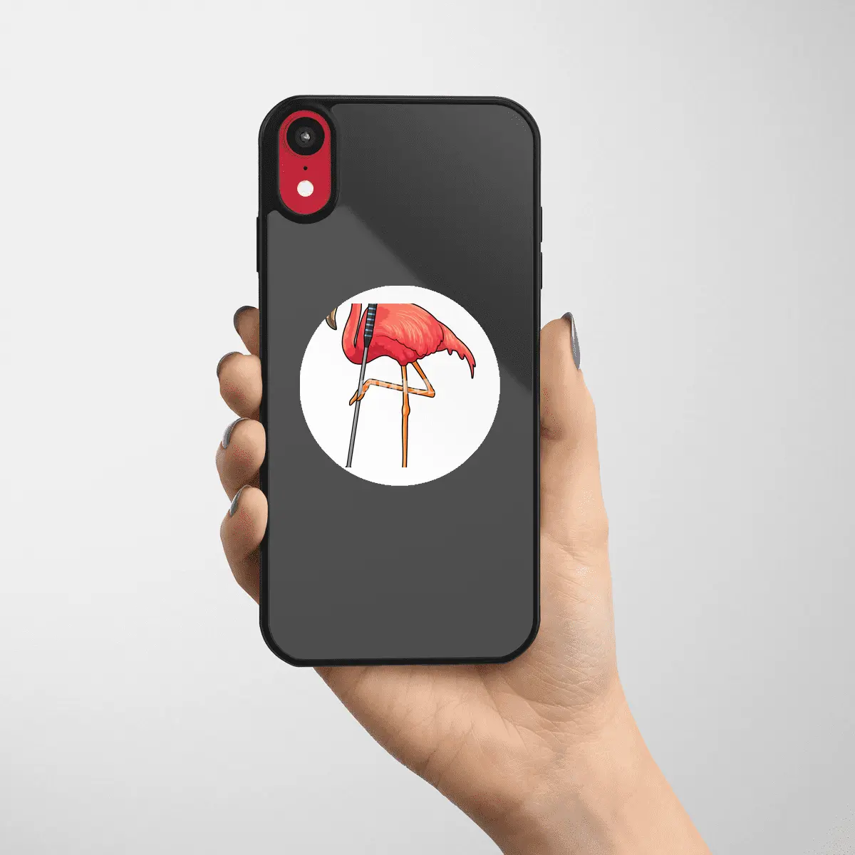 Flamingo at Golf with Golf club Etiket