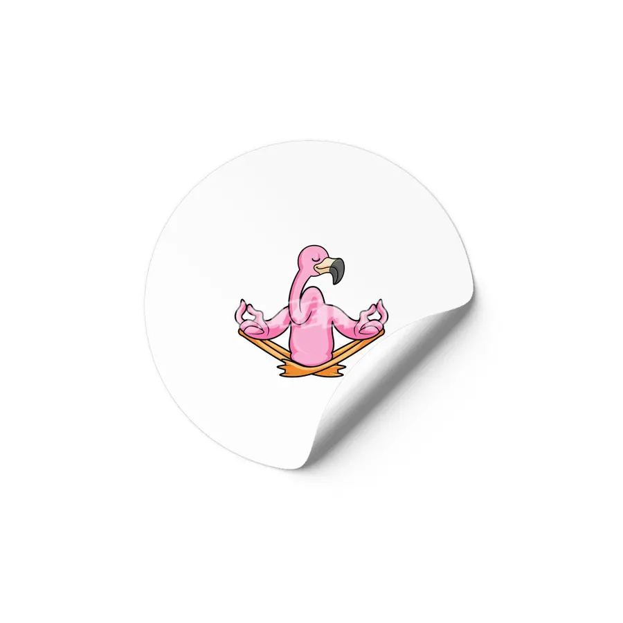 Flamingo at Yoga in Cross-legged Etiket