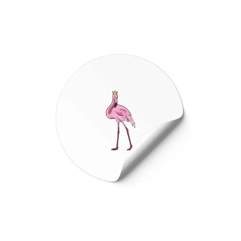 Flamingo with Crown Etiket