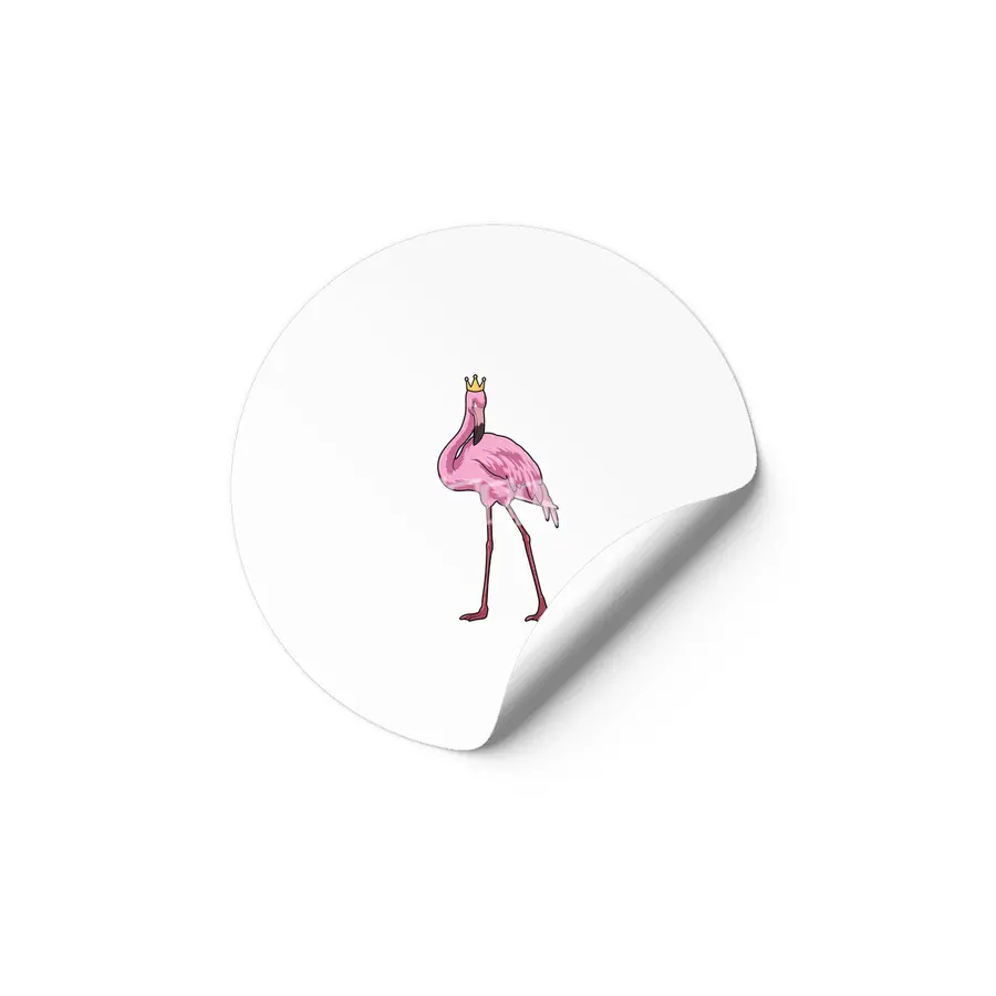 Flamingo with Crown Etiket