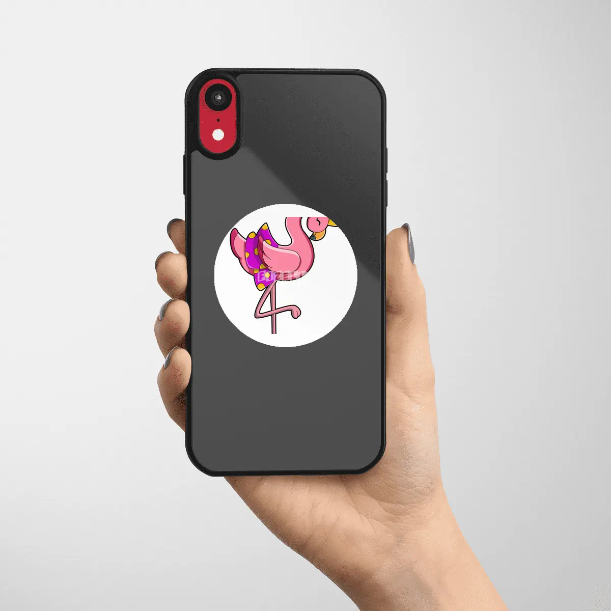 Flamingo with Crown & Skirt Etiket