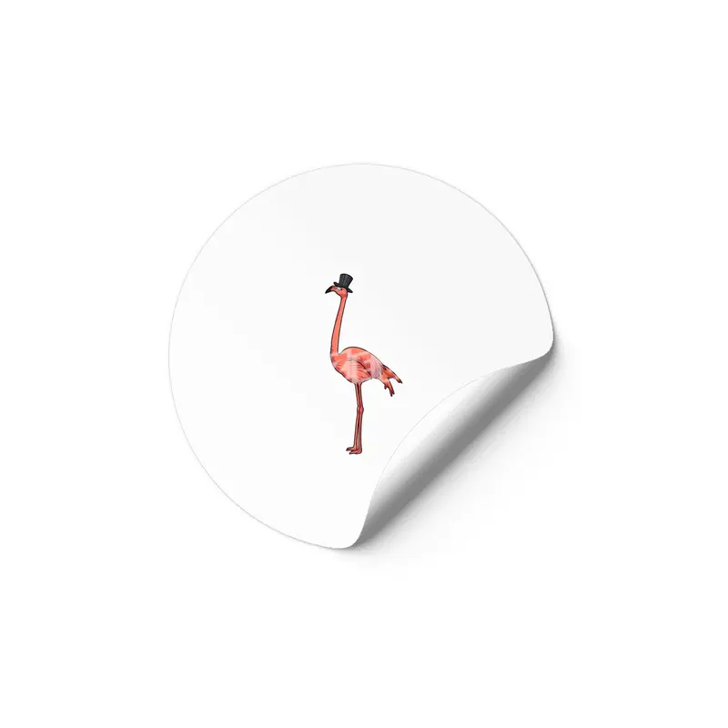 Flamingo with Hat Etiket