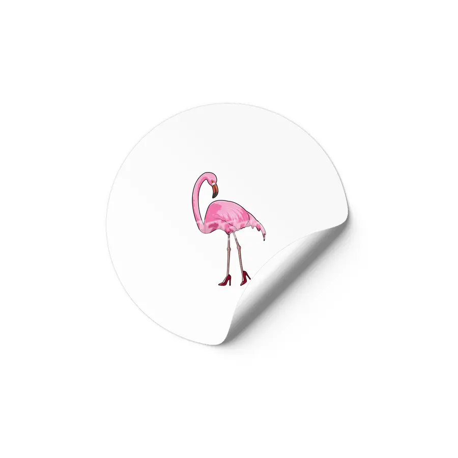 Flamingo with High heels Etiket