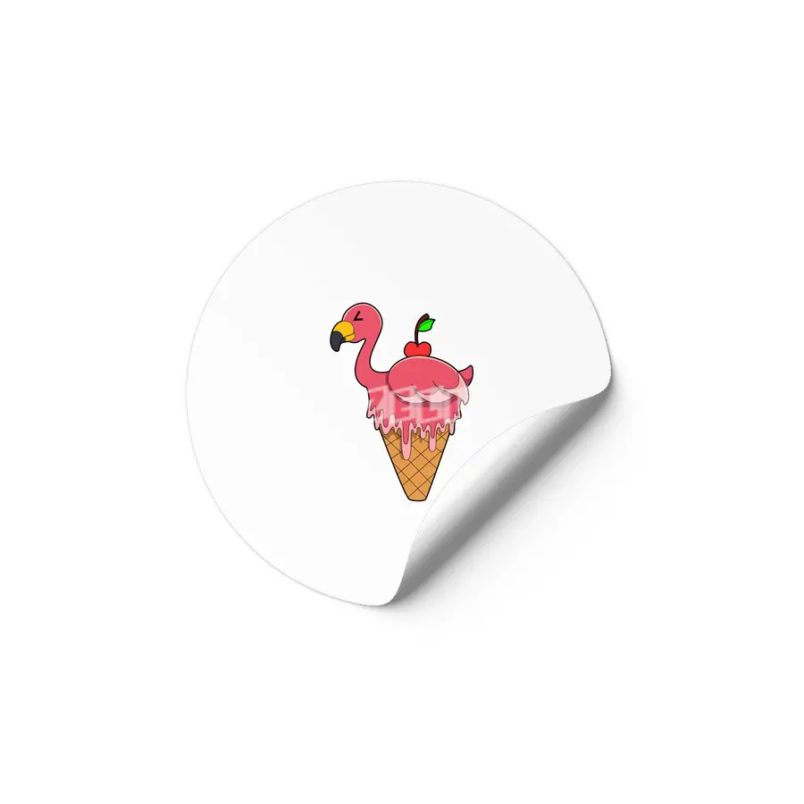 Flamingo with Waffle ice cream & Apple Etiket