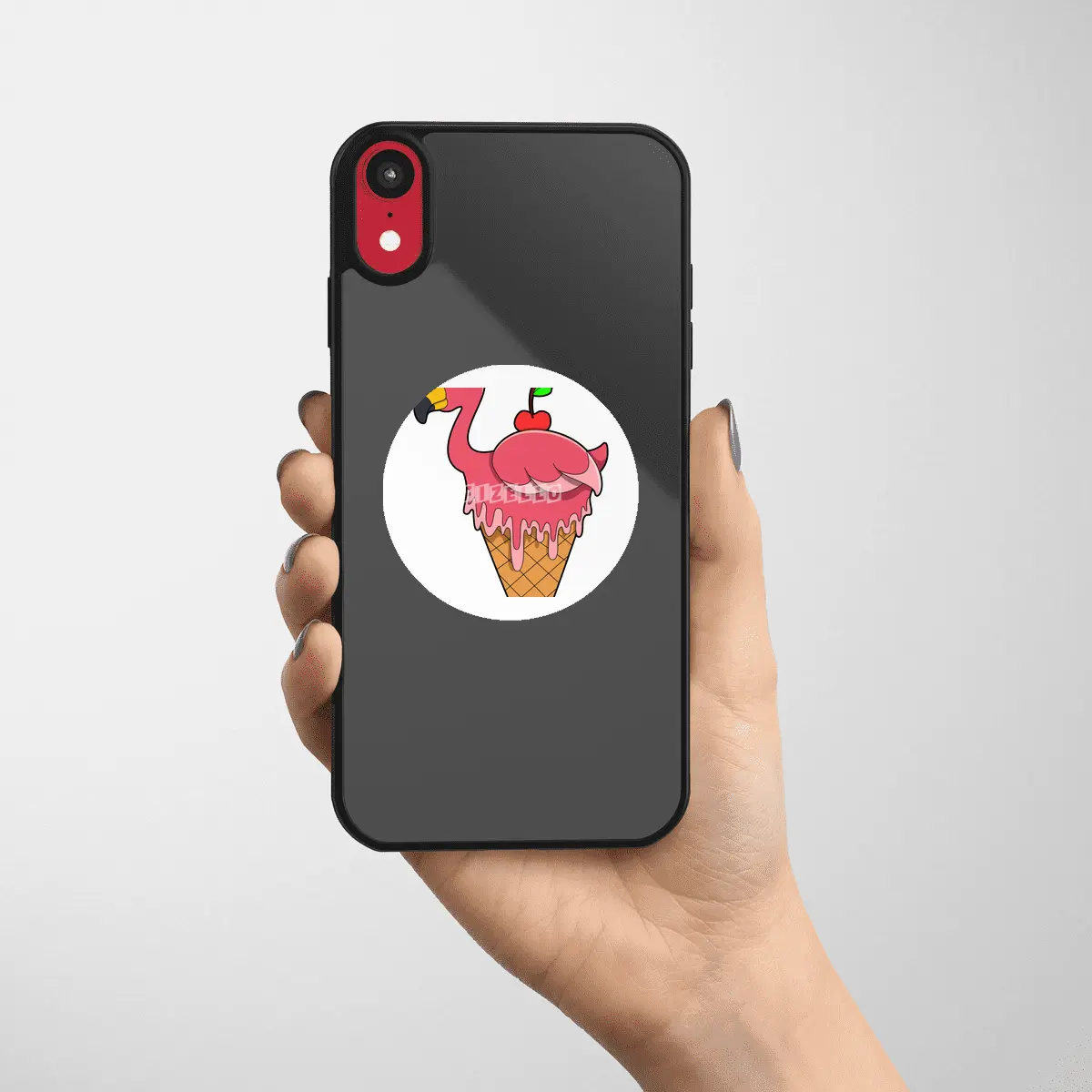 Flamingo with Waffle ice cream & Apple Etiket