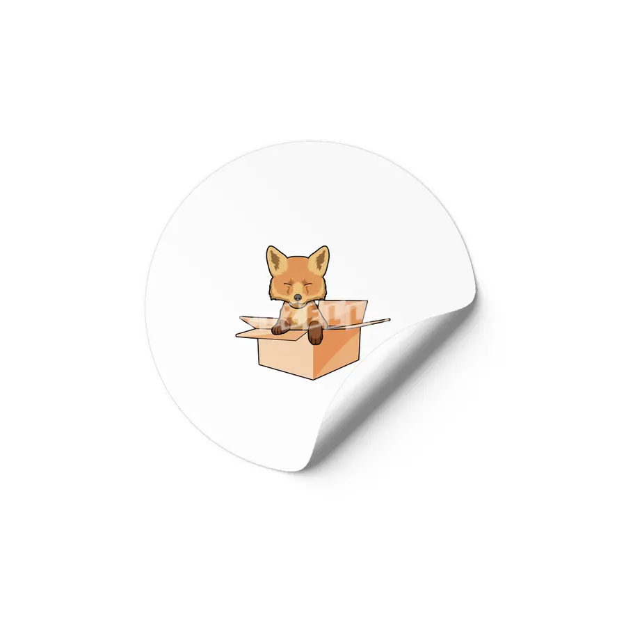 Fox as Baby in Box Etiket