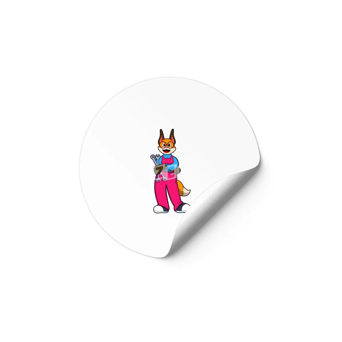 Fox as Craftsman with Tools Etiket
