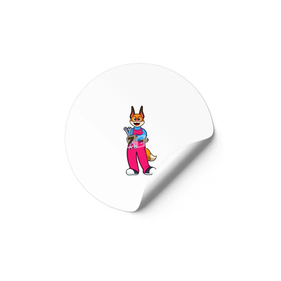 Fox as Craftsman with Tools Etiket