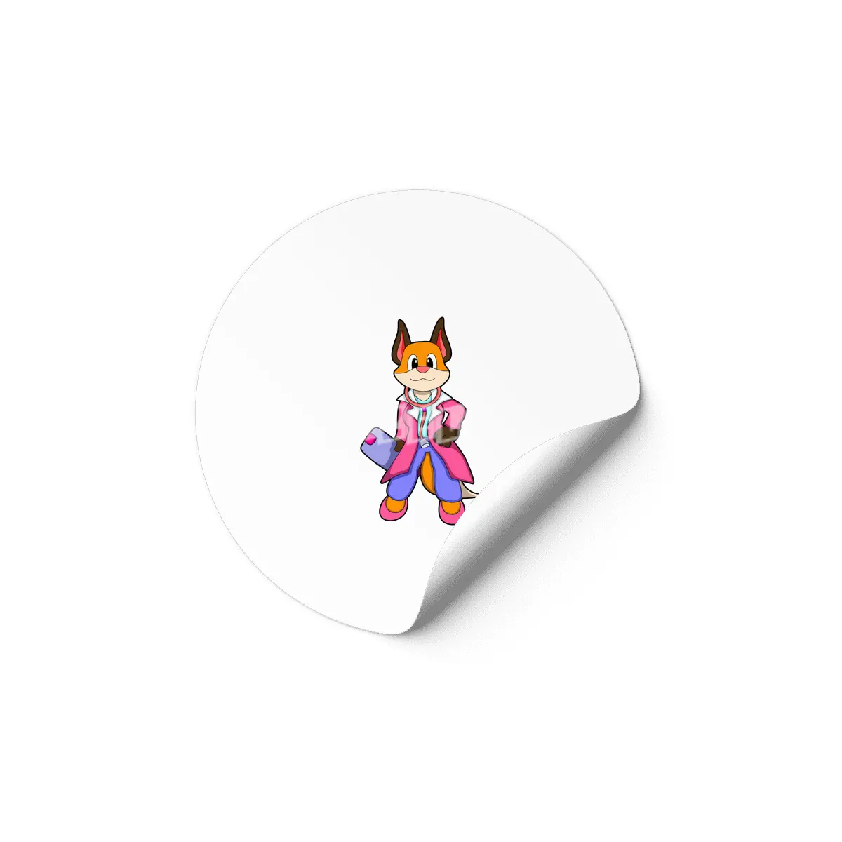 Fox as Doctor with Stethoscope Etiket