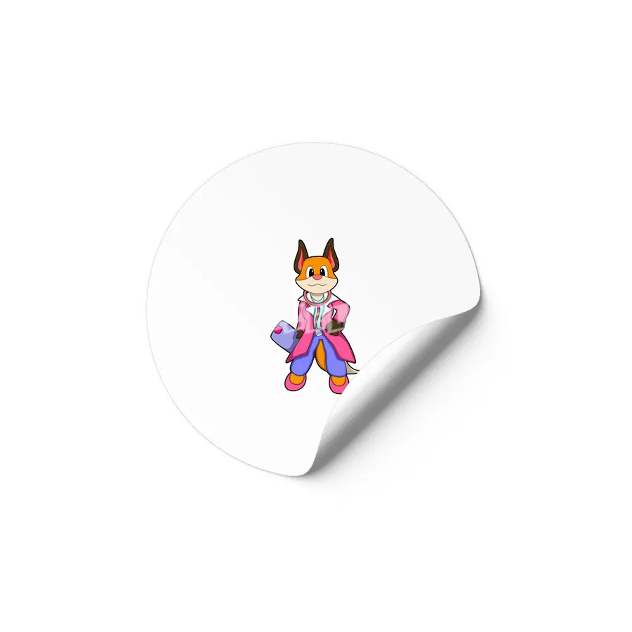 Fox as Doctor with Stethoscope Etiket