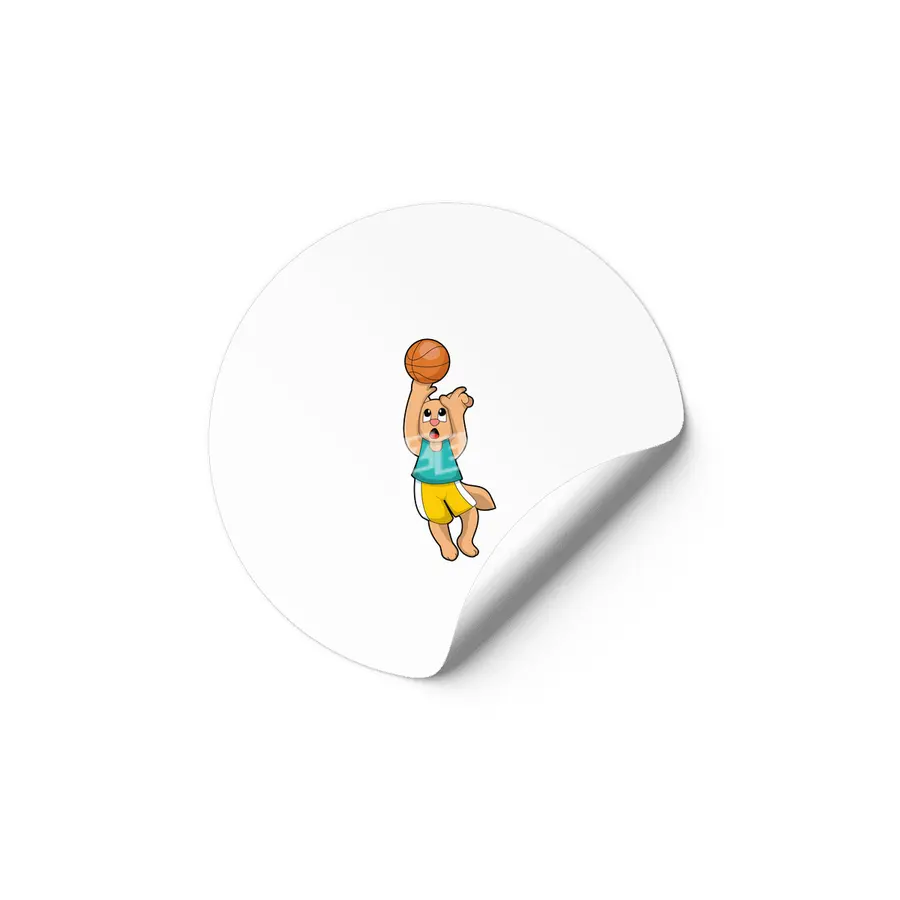 Cat at Basketball Sports Etiket