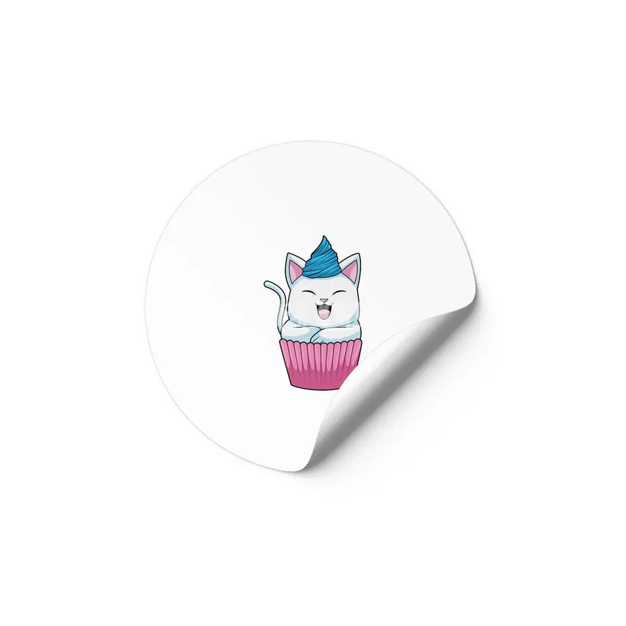 Cat Eating Muffin Etiket