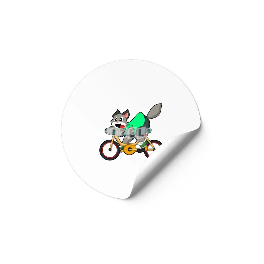 Cat with Bicycle Etiket
