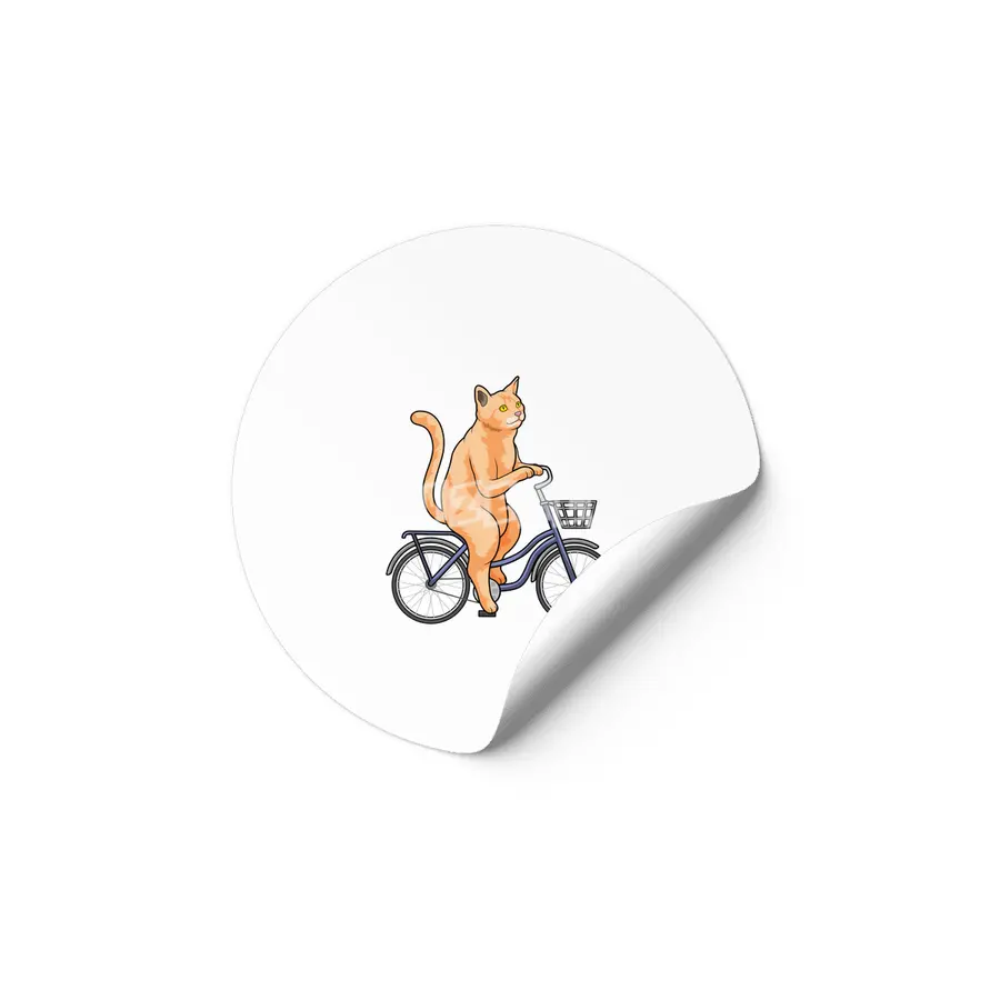 Cat with Bicycle Etiket